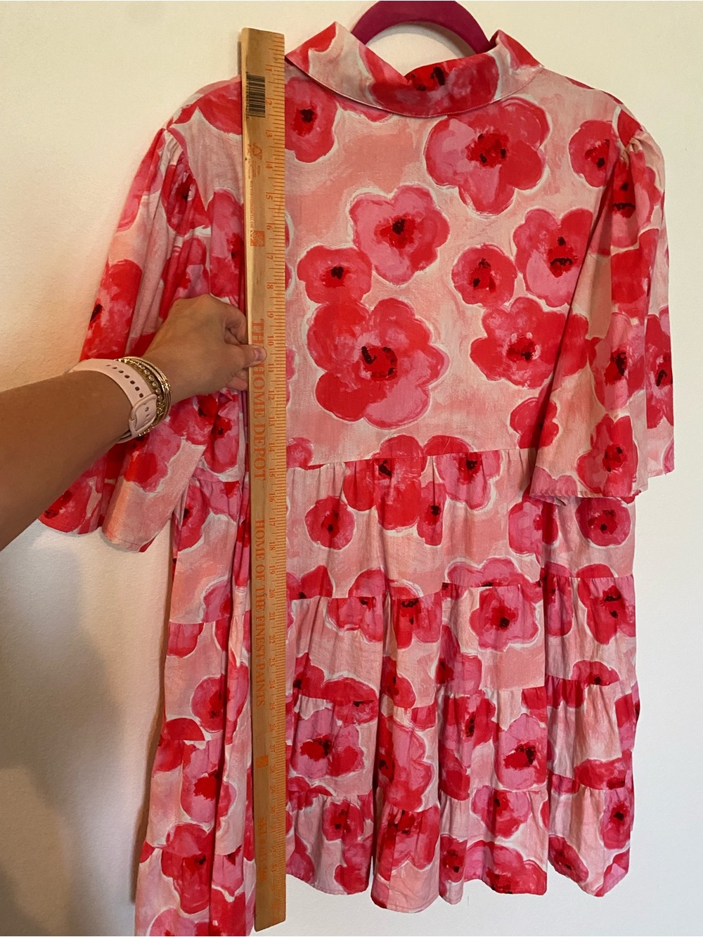 BiBi Pink & Red Floral Button-Up mini dress - Picture 7 of 9